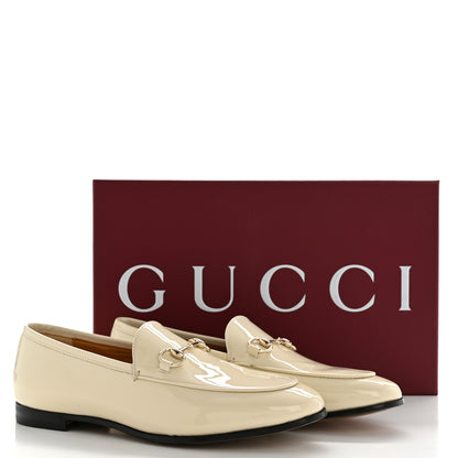 Gucci Vitello Vernice Soft Womens Jordaan Loafers 38 New Ivoire 10 of 10