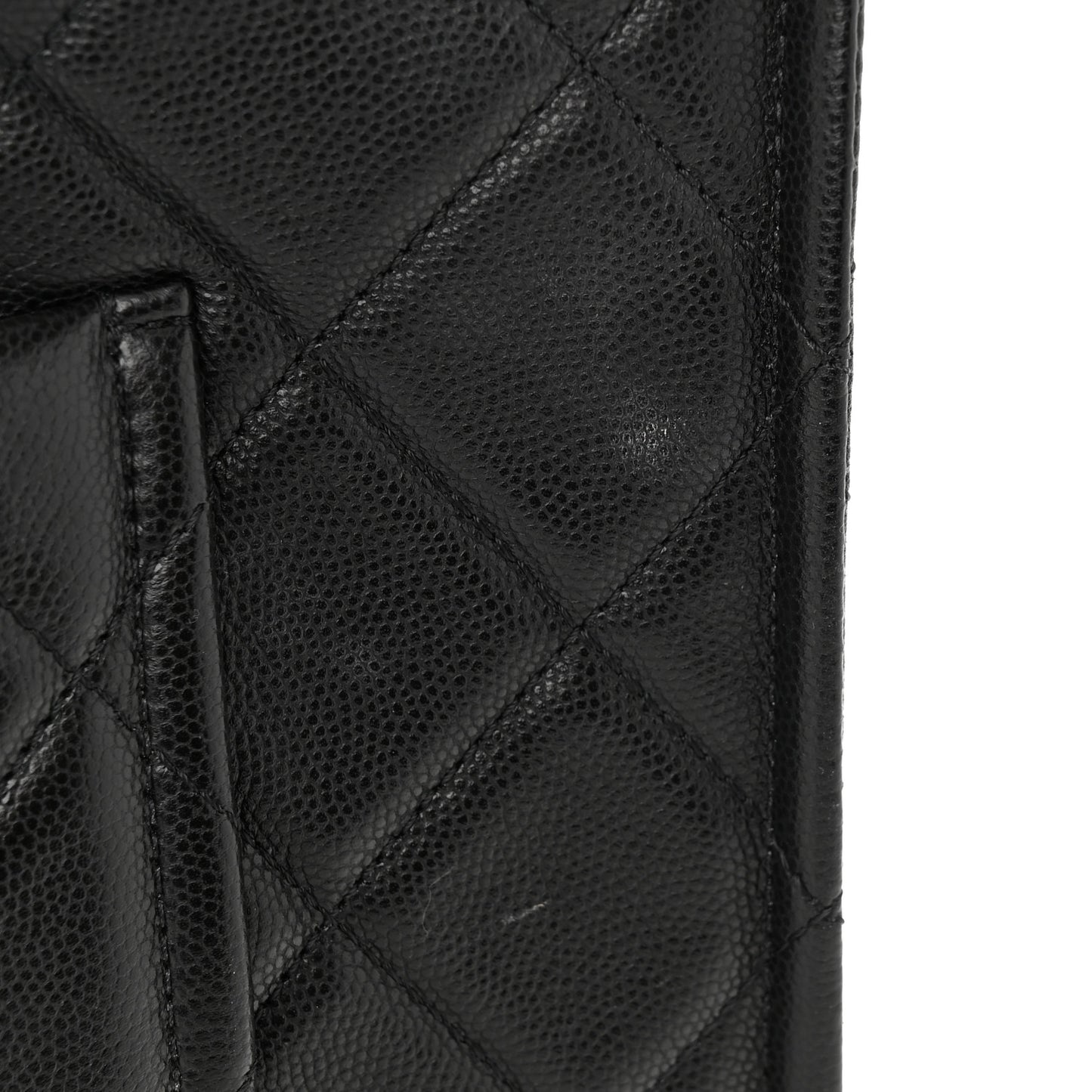 Caviar Quilted Sweet Classic Shopping Tote Black