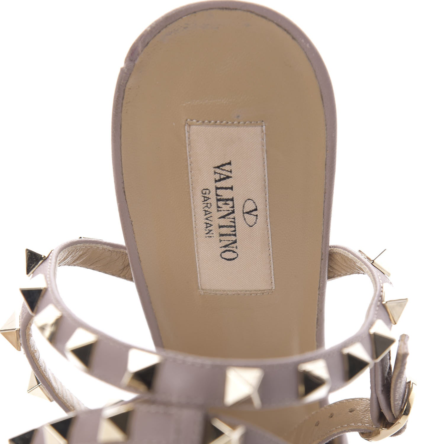 Valentino Garavani Calfskin Nappa Rockstud Ankle Strap 65mm Pumps 41.5 Alpaca Poudre 6 of 16