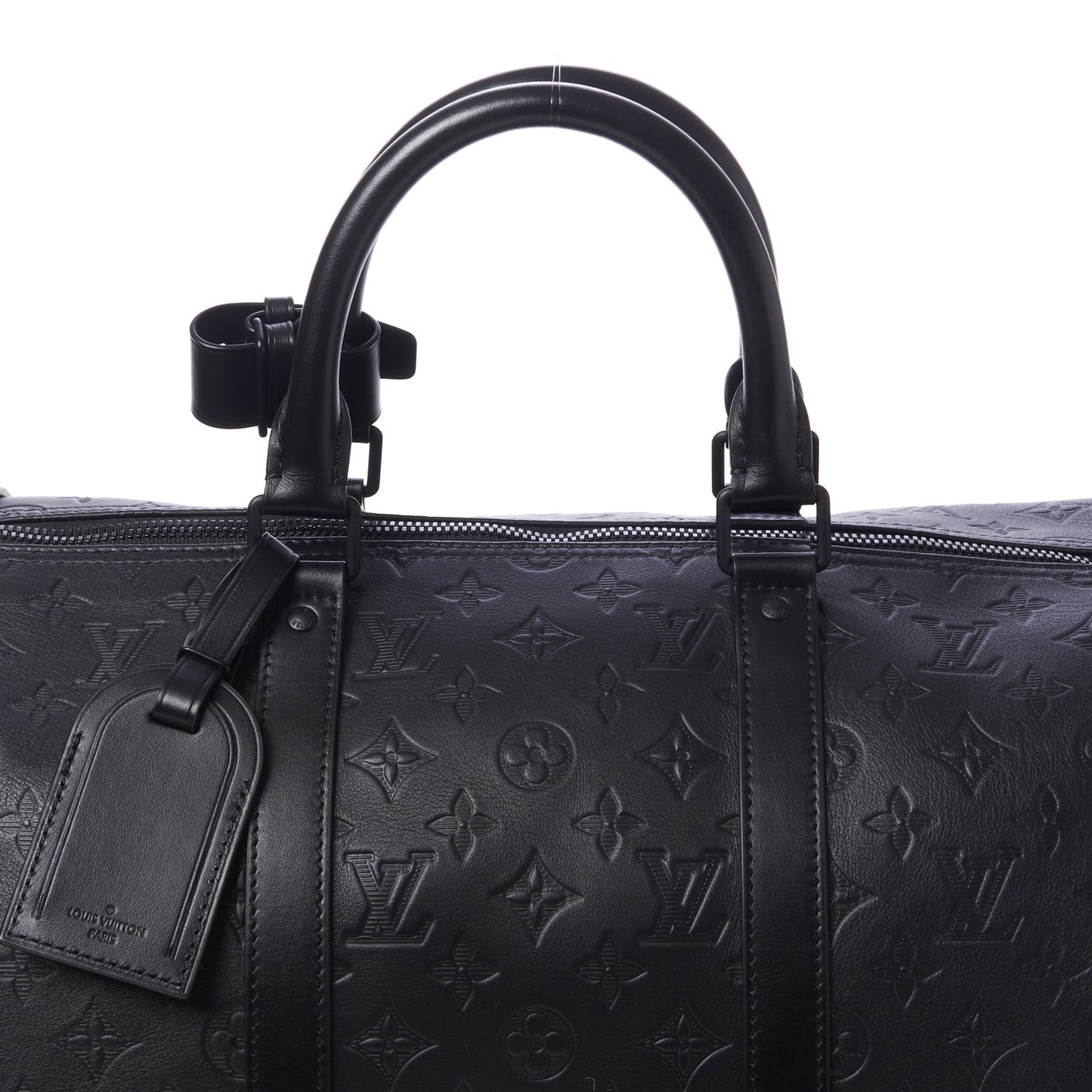 Calfskin Shadow Monogram Keepall Bandouliere 50 Black