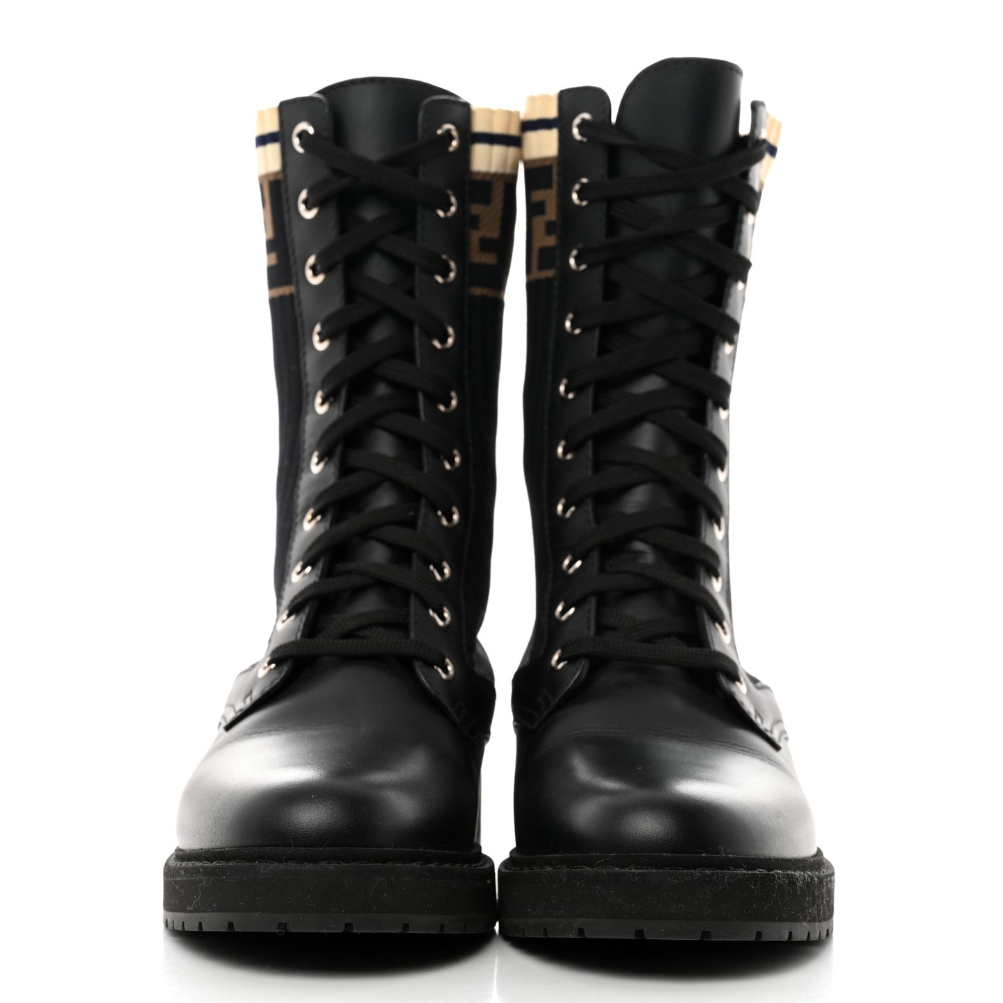 Calfskin Stretch Fabric Rockoko Biker Boots 38 Tobacco Black Marino