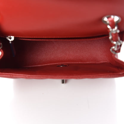 Chanel Caviar Chevron Quilted Mini Square Flap Dark Red 5 of 11