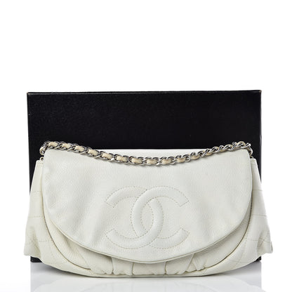 Chanel Caviar Half Moon Wallet On Chain WOC White 13 of 13