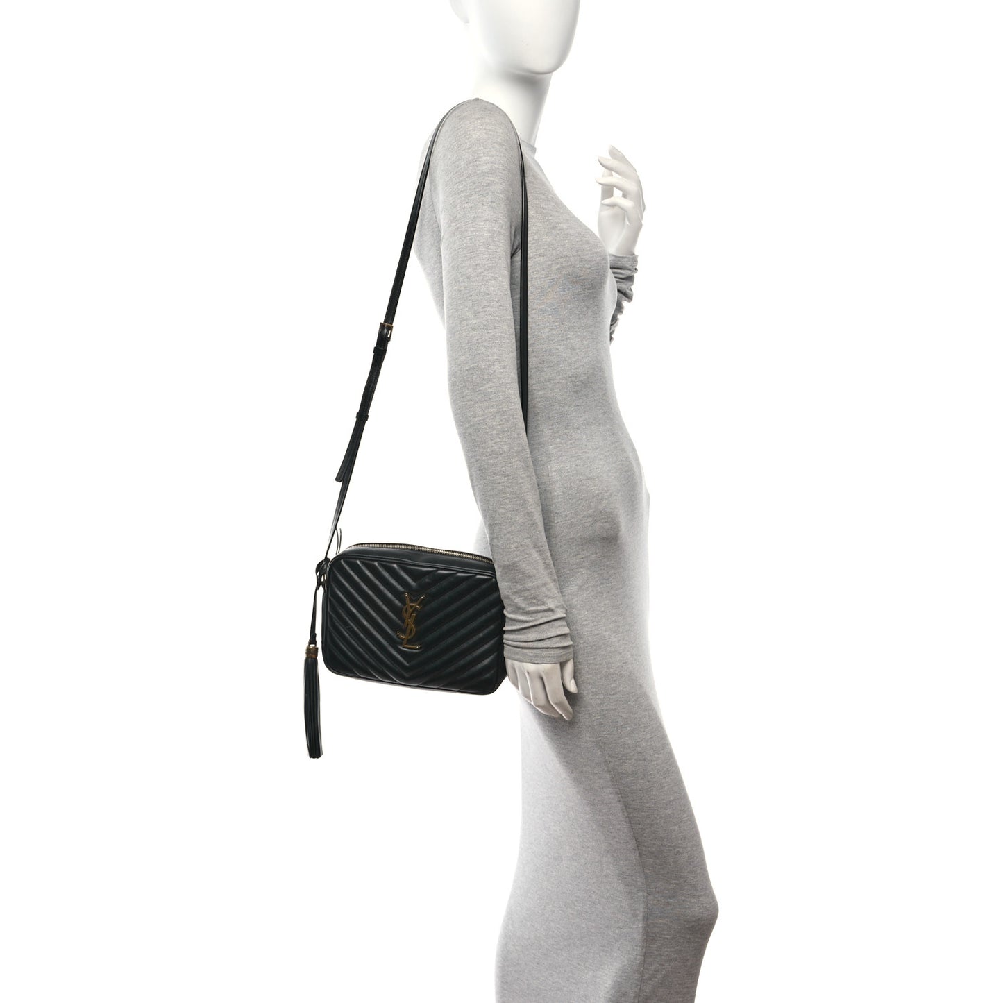 Calfskin Matelasse Monogram Lou Camera Bag Black