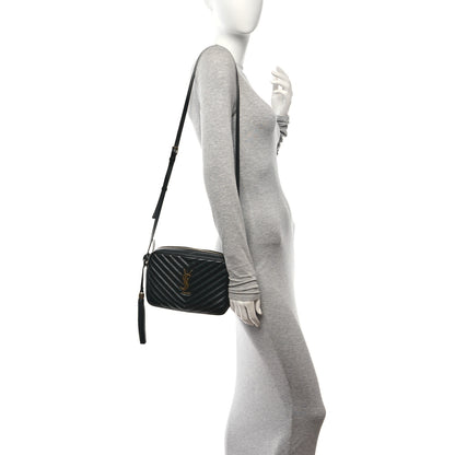 Saint Laurent Calfskin Matelasse Monogram Lou Camera Bag Black 2 of 11
