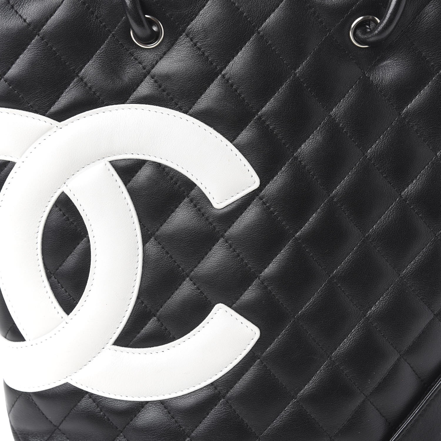 Chanel Calfskin Quilted Medium Cambon Tote Black White 7 of 9