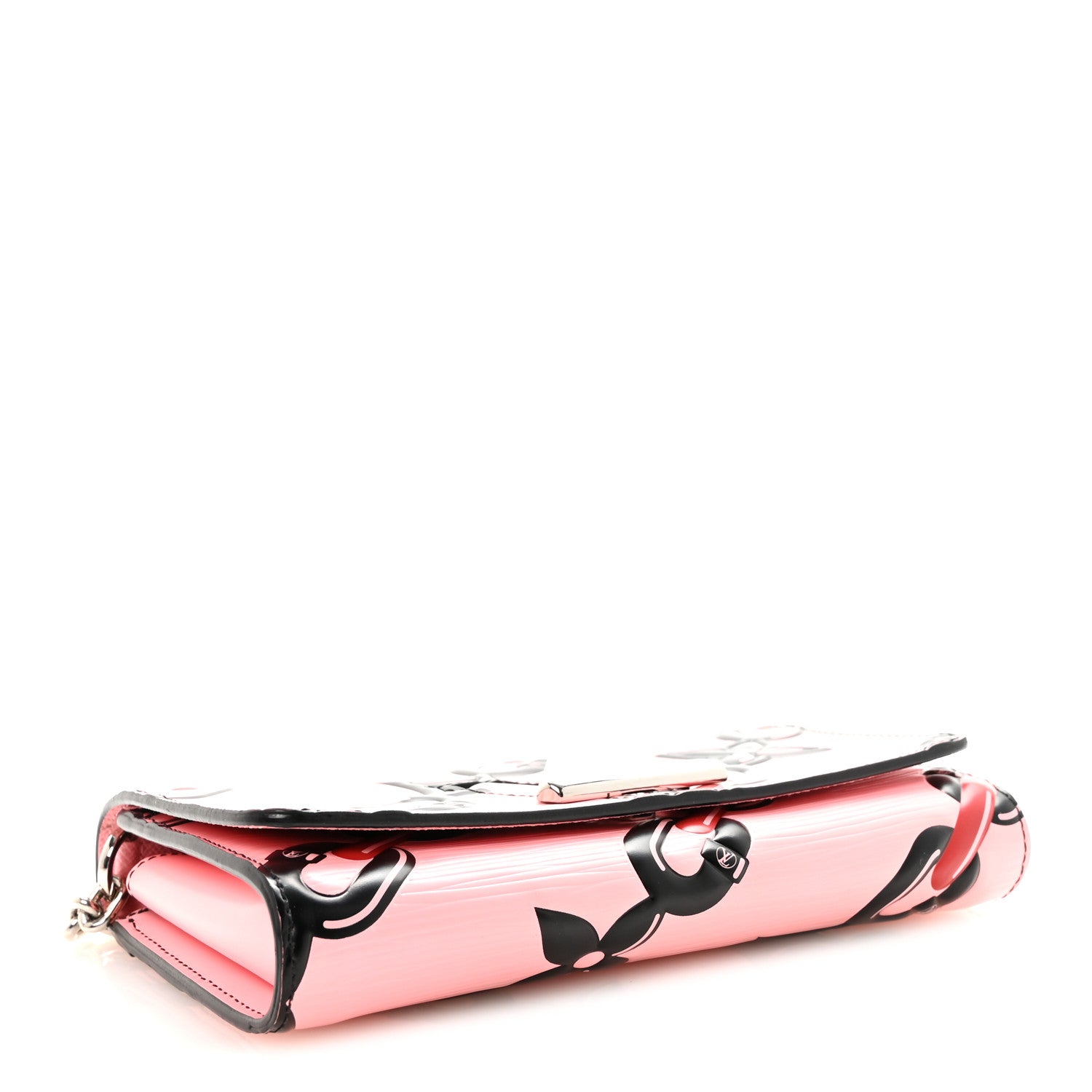 Louis Vuitton Epi Chain Flower Print Twist Chain Wallet Pink 4 of 9