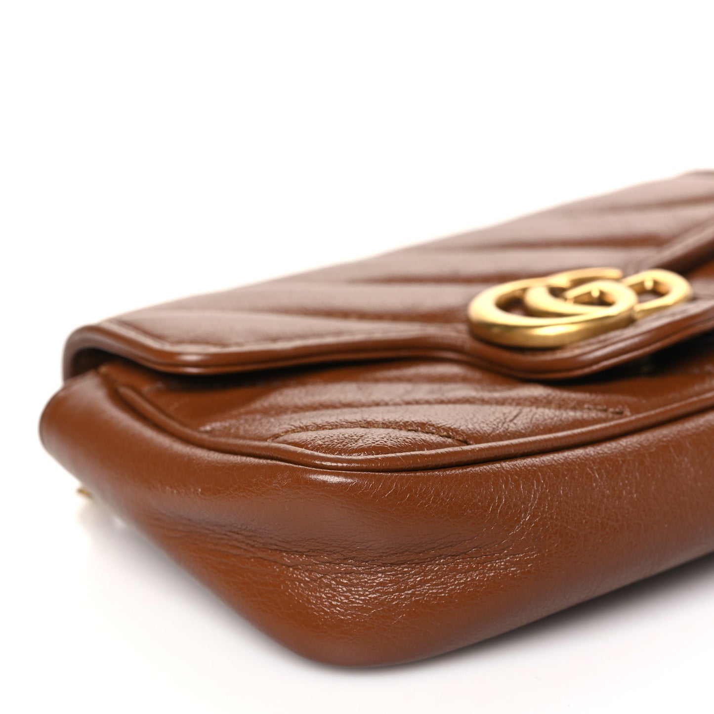 Azalea Calfskin Matelasse Diagonal Super Mini GG Marmont Shoulder Bag Cuir