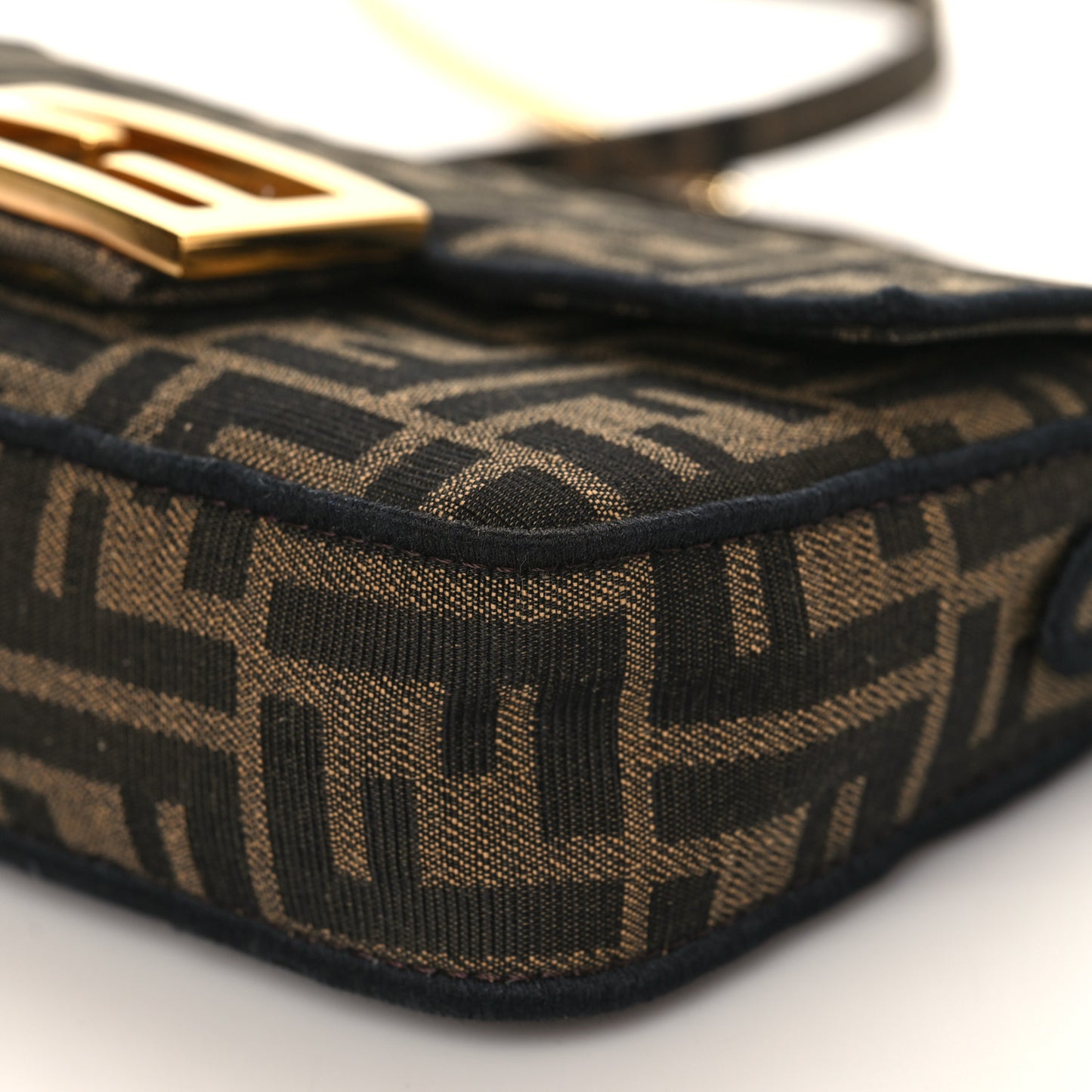 Fabric Jacquard FF 1974 Mini Baguette Tobacco Moro Black