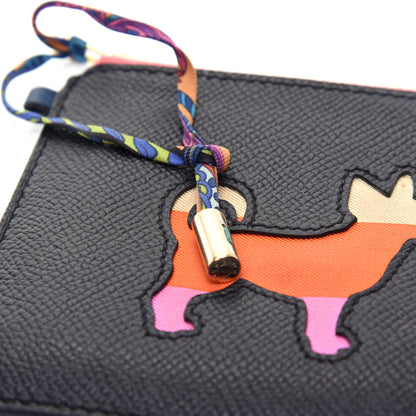 Hermes Epsom Swift Petit H Dog Flat Case Black Multicolor 10 of 11