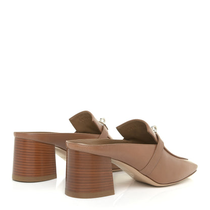 Hermes Goatskin Blossom Mules 39 Marron Havane 5 of 14
