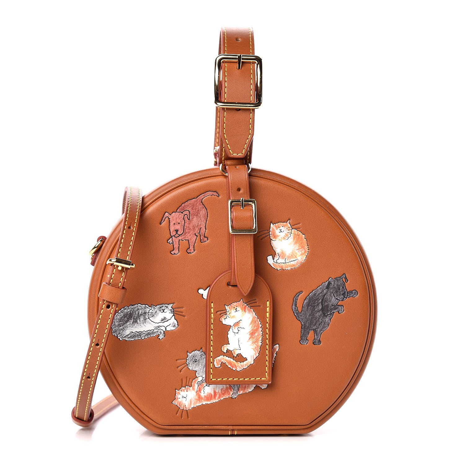 Louis Vuitton Calfskin Catogram Petite Boite Chapeau Tan 1 of 8