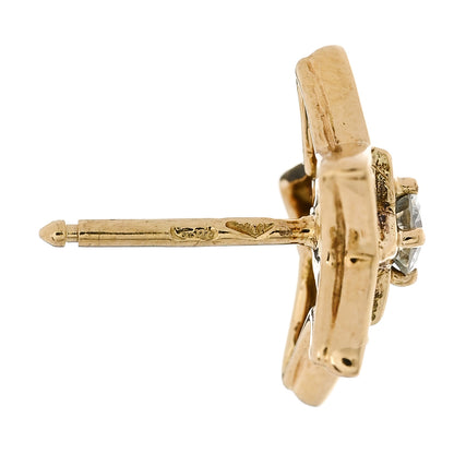 Chanel 18K Yellow Gold Diamond Small Comete Geode Earrings 4 of 4