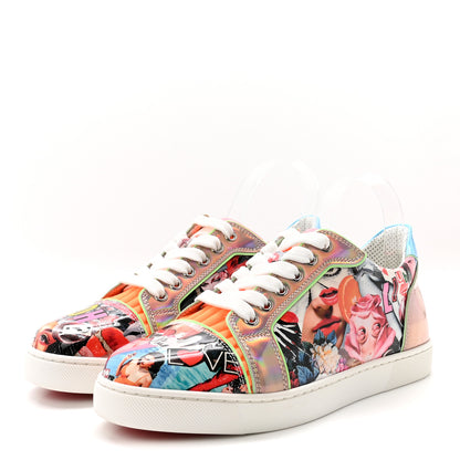 Christian Louboutin Patent Oh Xtian Womens Vieira Flat Sneakers 38 Multicolor 4 of 9