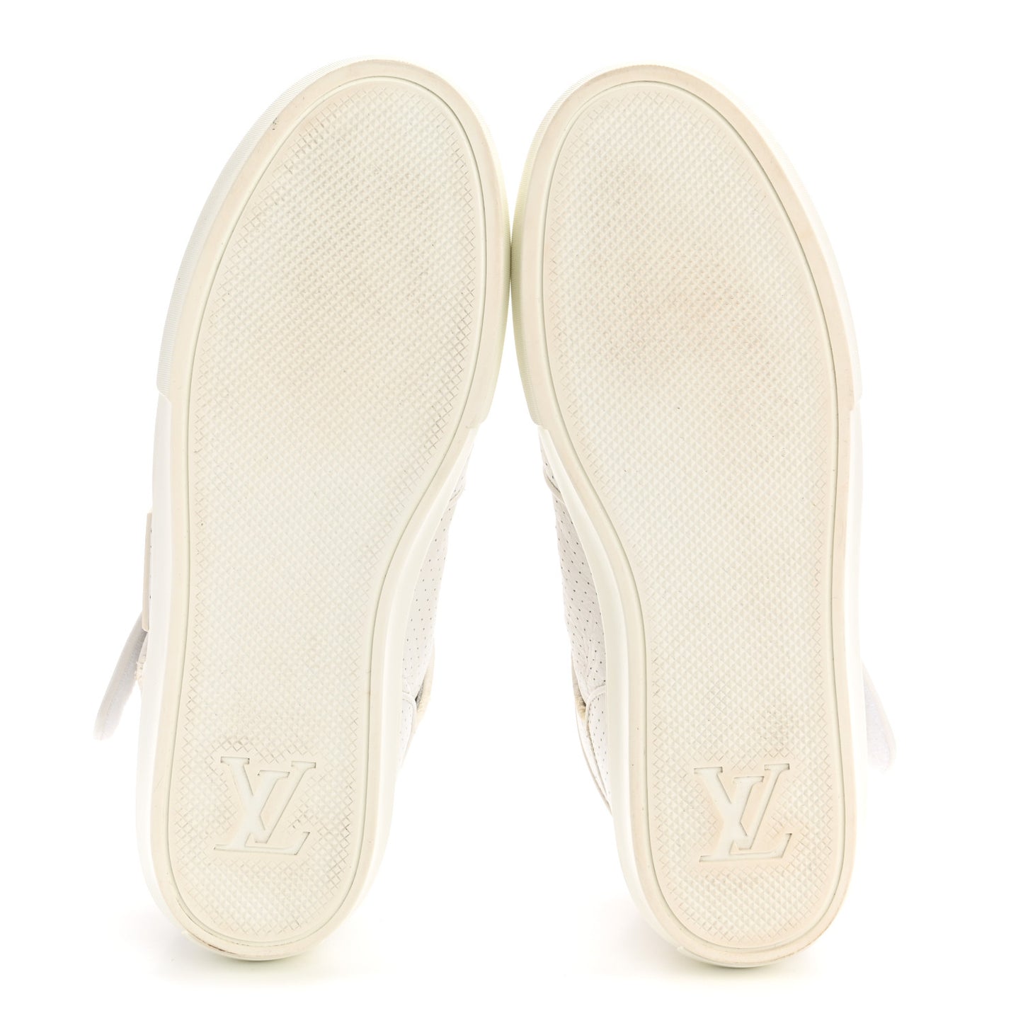 Calfskin Perforated Mens Acapulco Sneakers 8 White