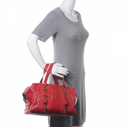 Balenciaga Chevre Perforated Hook Tote Red 2 of 8