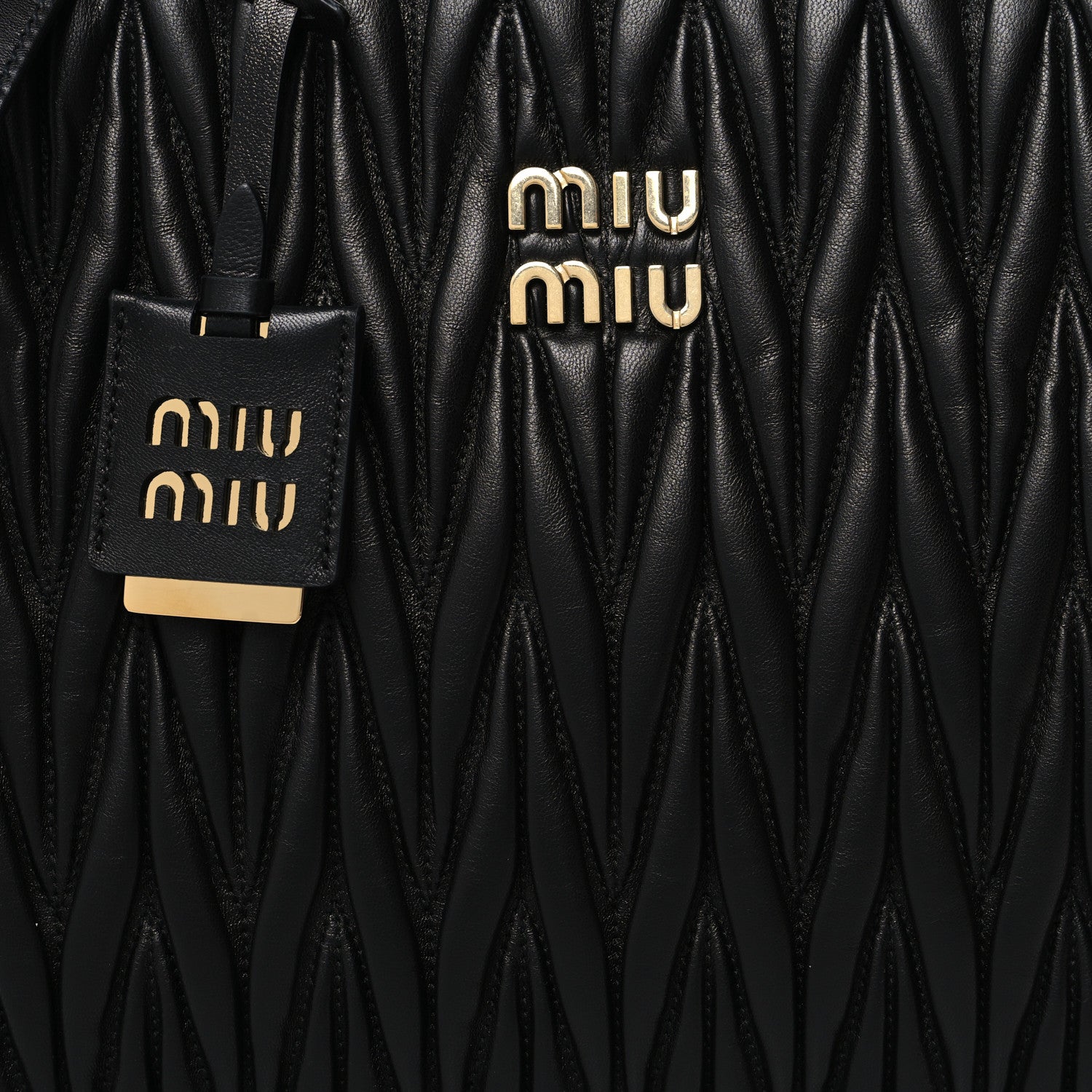 Miu Miu Nappa Matelasse Tote Bag Black 6 of 8