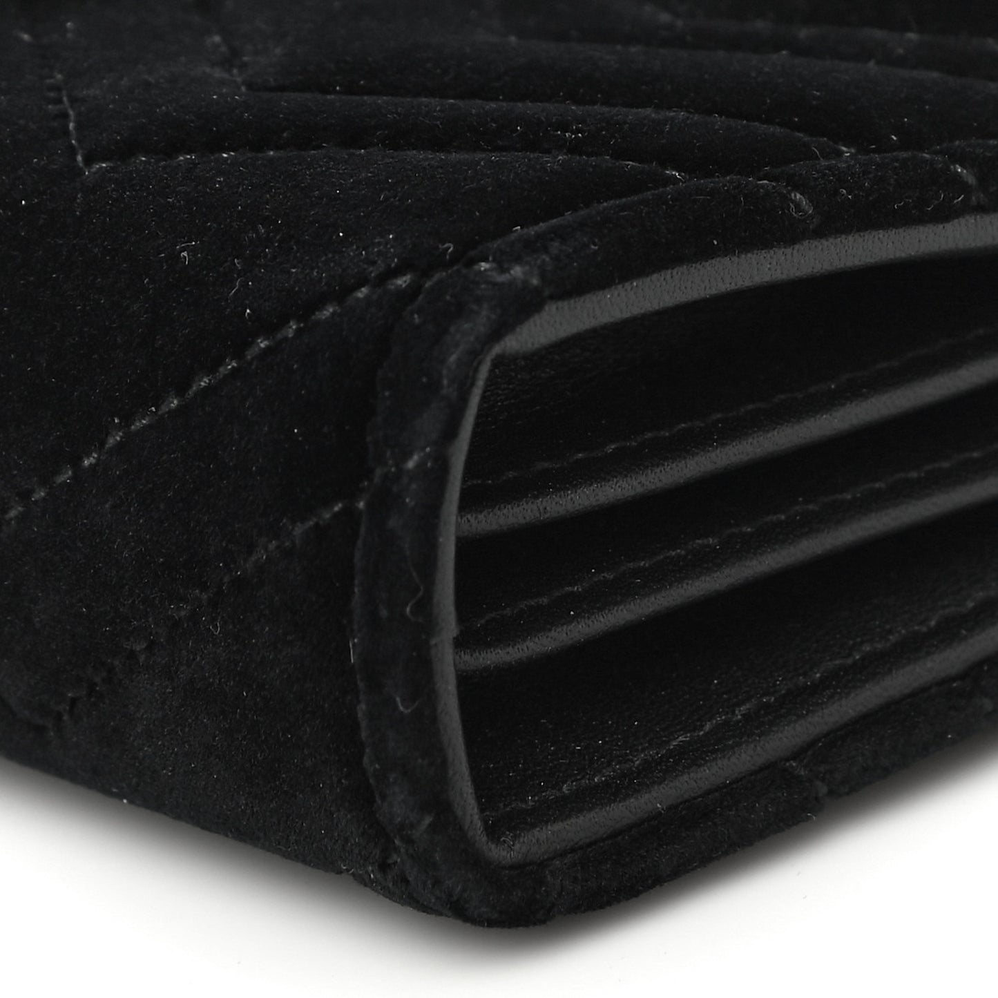 Velvet Matelasse GG Marmont Chain Wallet Black