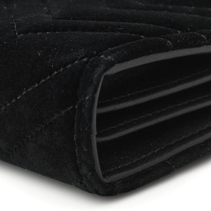 Gucci Velvet Matelasse GG Marmont Chain Wallet Black 9 of 12