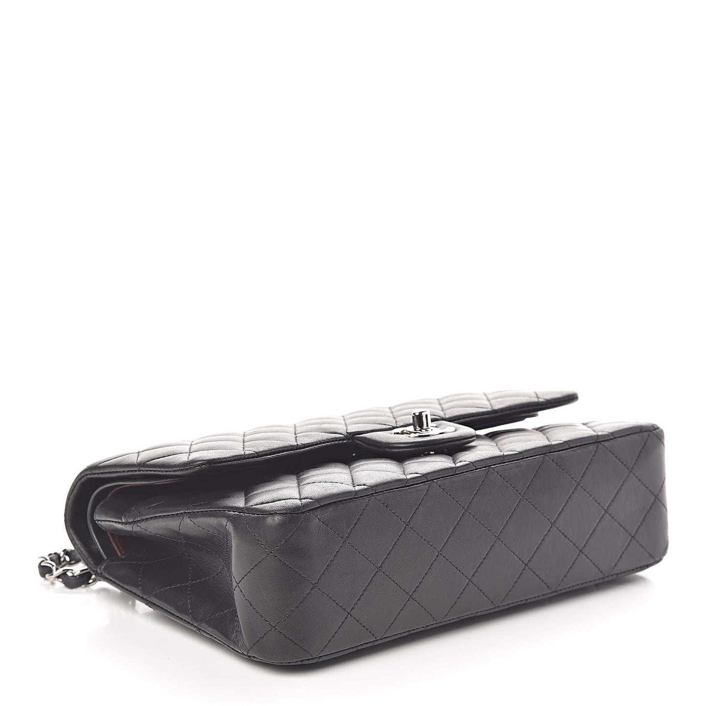 Lambskin Quilted Medium Double Flap Black