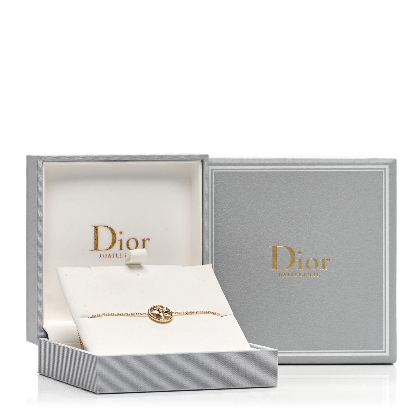 18K Yellow Gold Diamond Mother of Pearl Rose Des Vents Bracelet