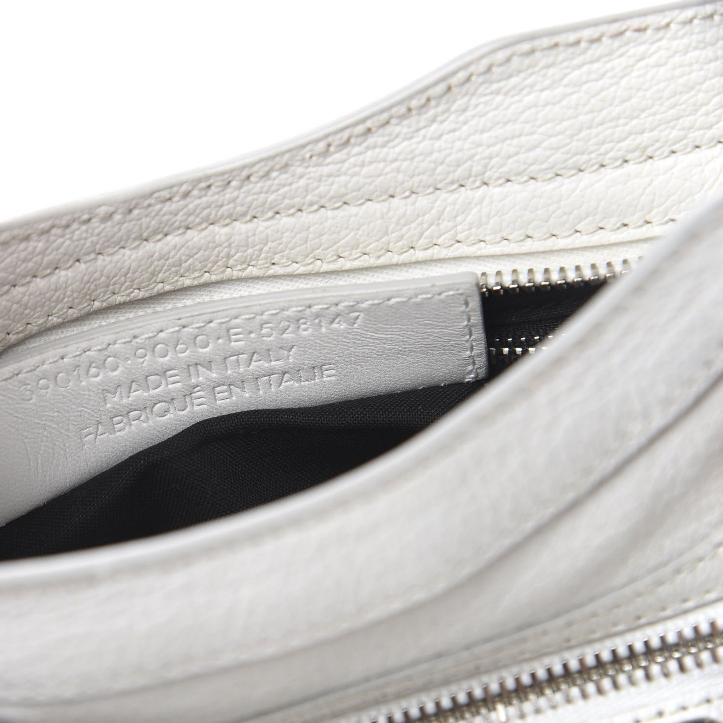 Chevre Silver Metallic Edge Hardware Mini City White