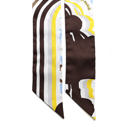 Hermes Silk Brides De Gala Shadow Twilly Marron White Jaune 2 of 4