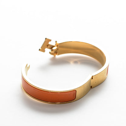 Hermes Enamel Narrow Clic Clac H Bracelet PM Orange 4 of 4
