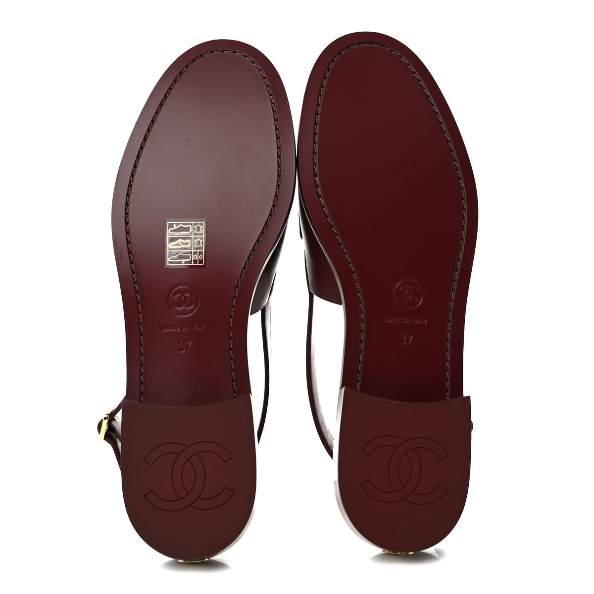 Calfskin Crystal Slingback Loafers 37 Dark Burgundy