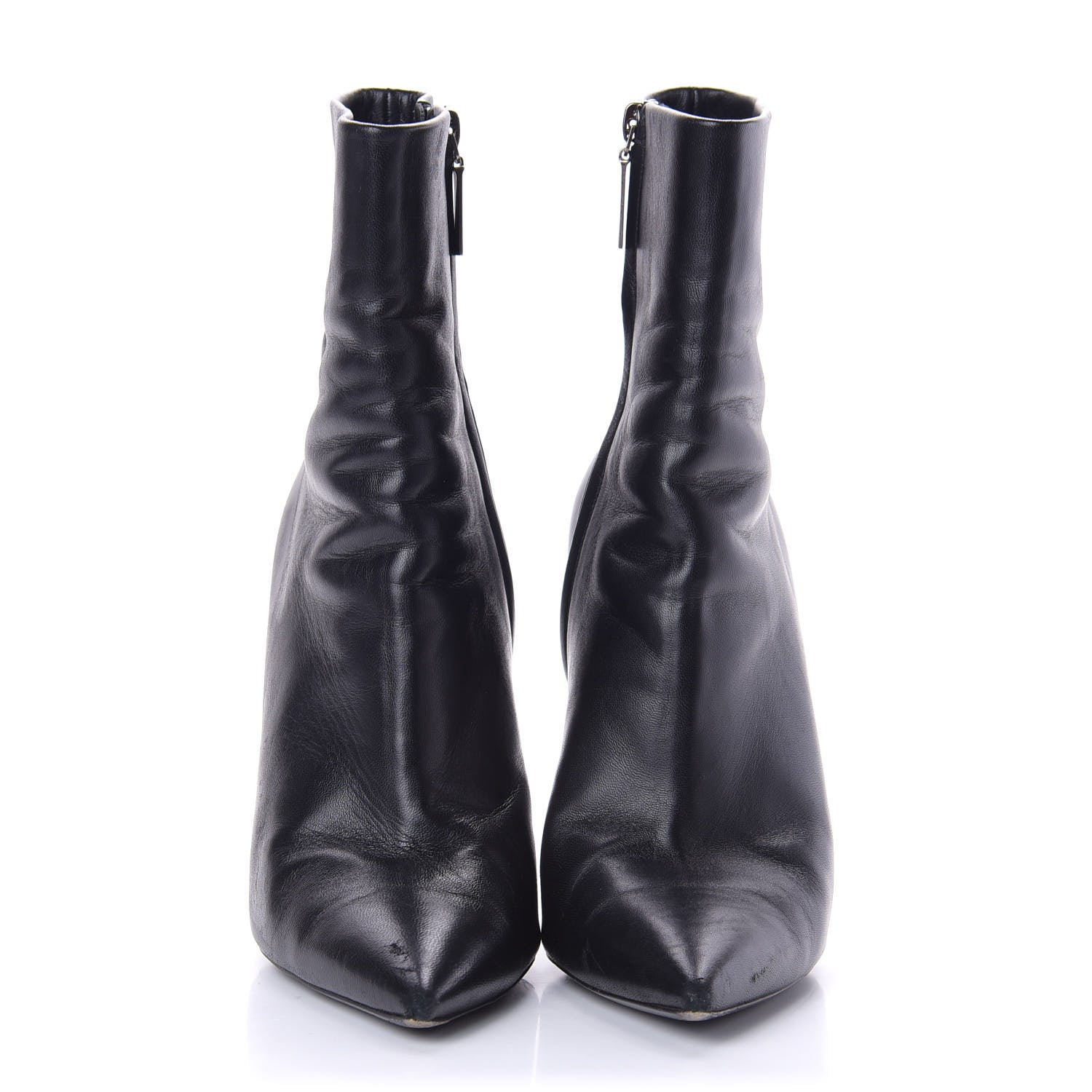 Saint Laurent Sheepskin Opyum Ankle Boots 39 Black 622545