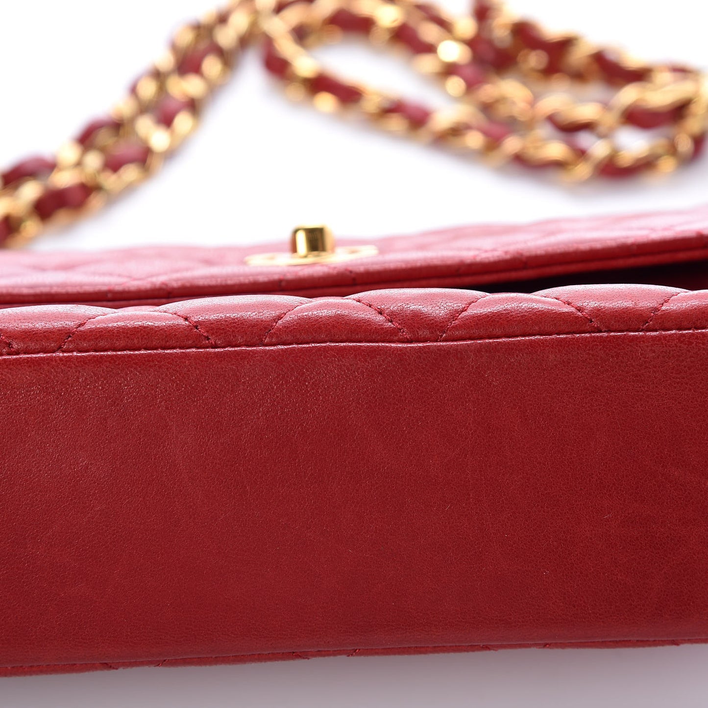 Lambskin Quilted Mini Flap Red