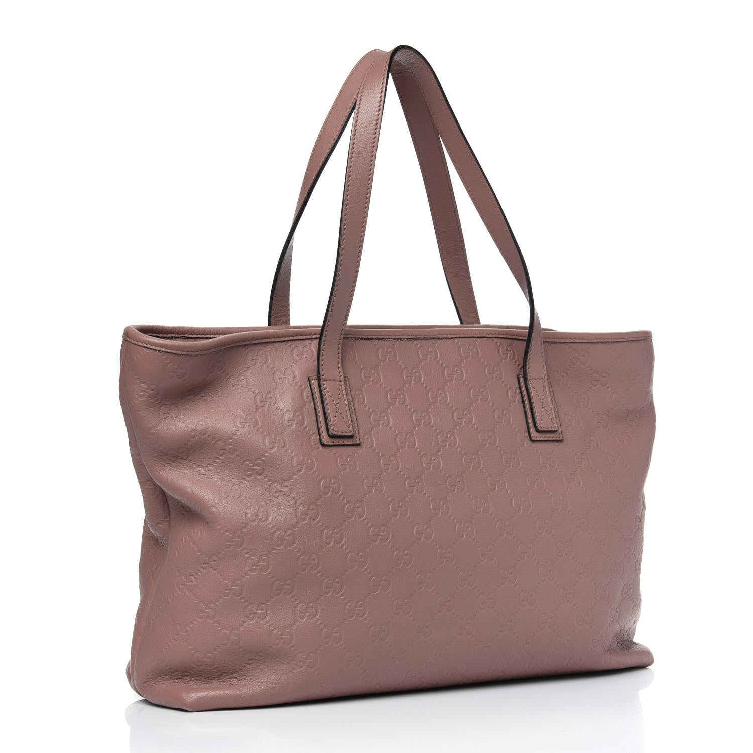 Gucci Guccissima Medium Zippered Shopping Tote Rose Beige 2 of 11