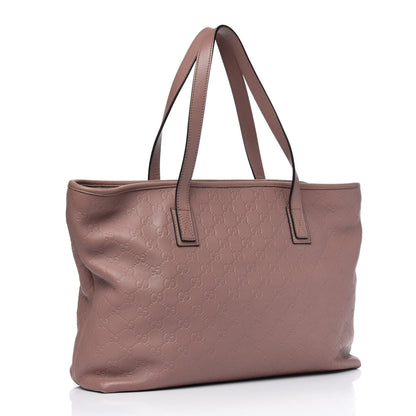 Gucci Guccissima Medium Zippered Shopping Tote Rose Beige 2 of 11