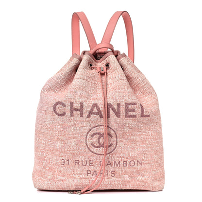 Chanel Canvas Large Deauville Backpack Pink 1 of 12
