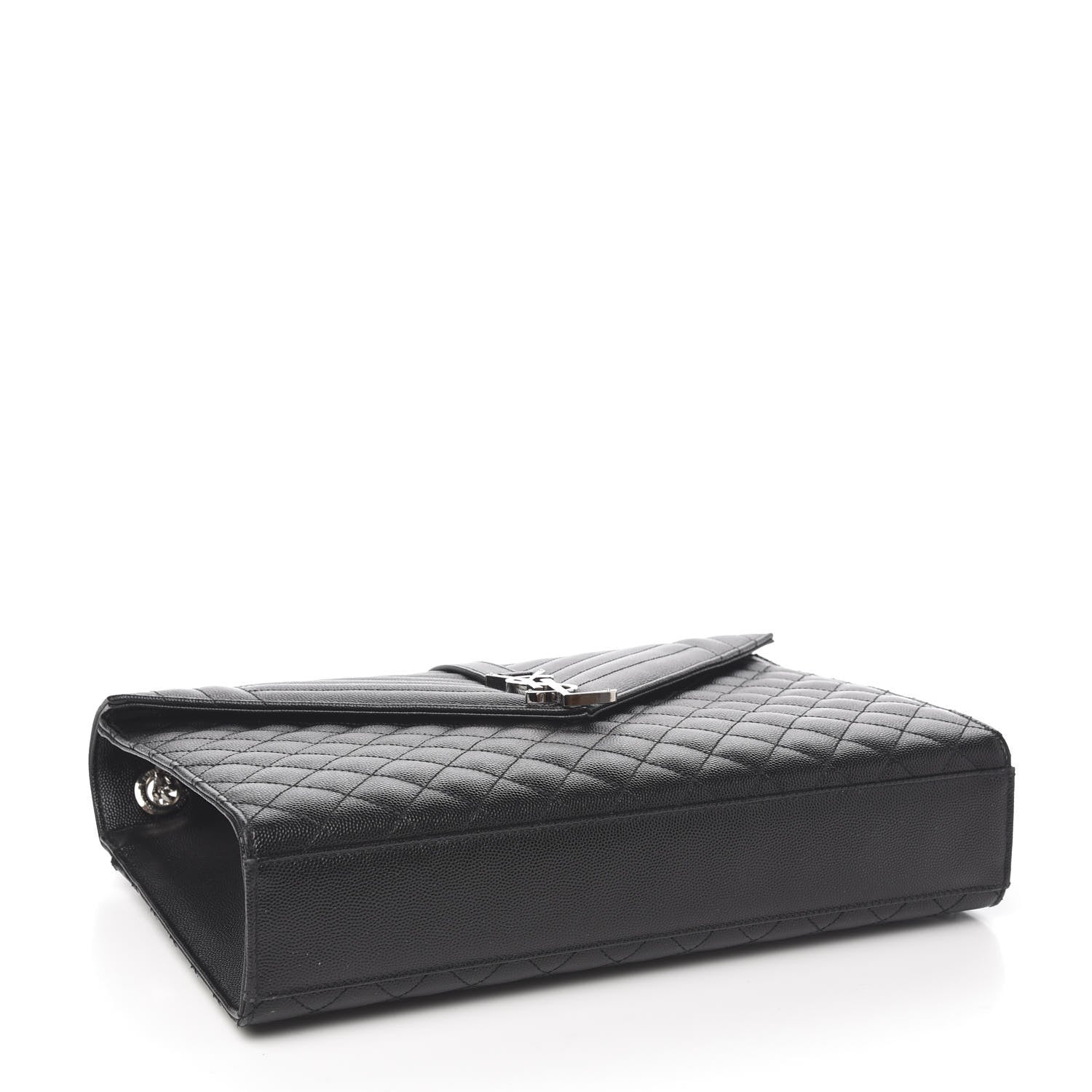 Saint Laurent Grain De Poudre Large Tri-Quilt Monogram Satchel Black 3 of 10