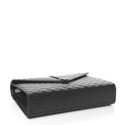 Saint Laurent Grain De Poudre Large Tri-Quilt Monogram Satchel Black 3 of 10