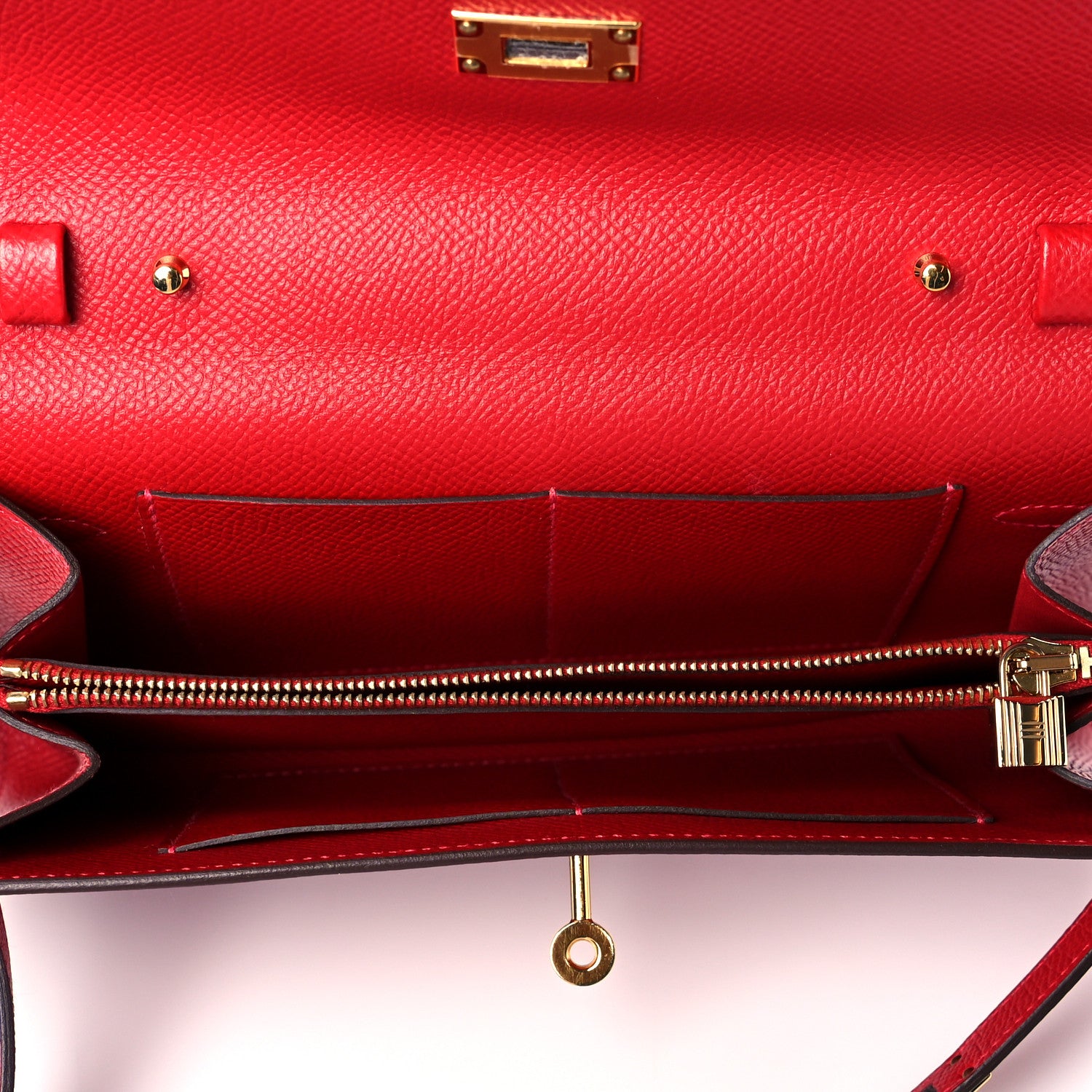 Hermes Epsom Kelly Wallet To Go Rouge Casaque 4 of 9