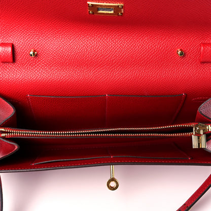 Hermes Epsom Kelly Wallet To Go Rouge Casaque 4 of 9