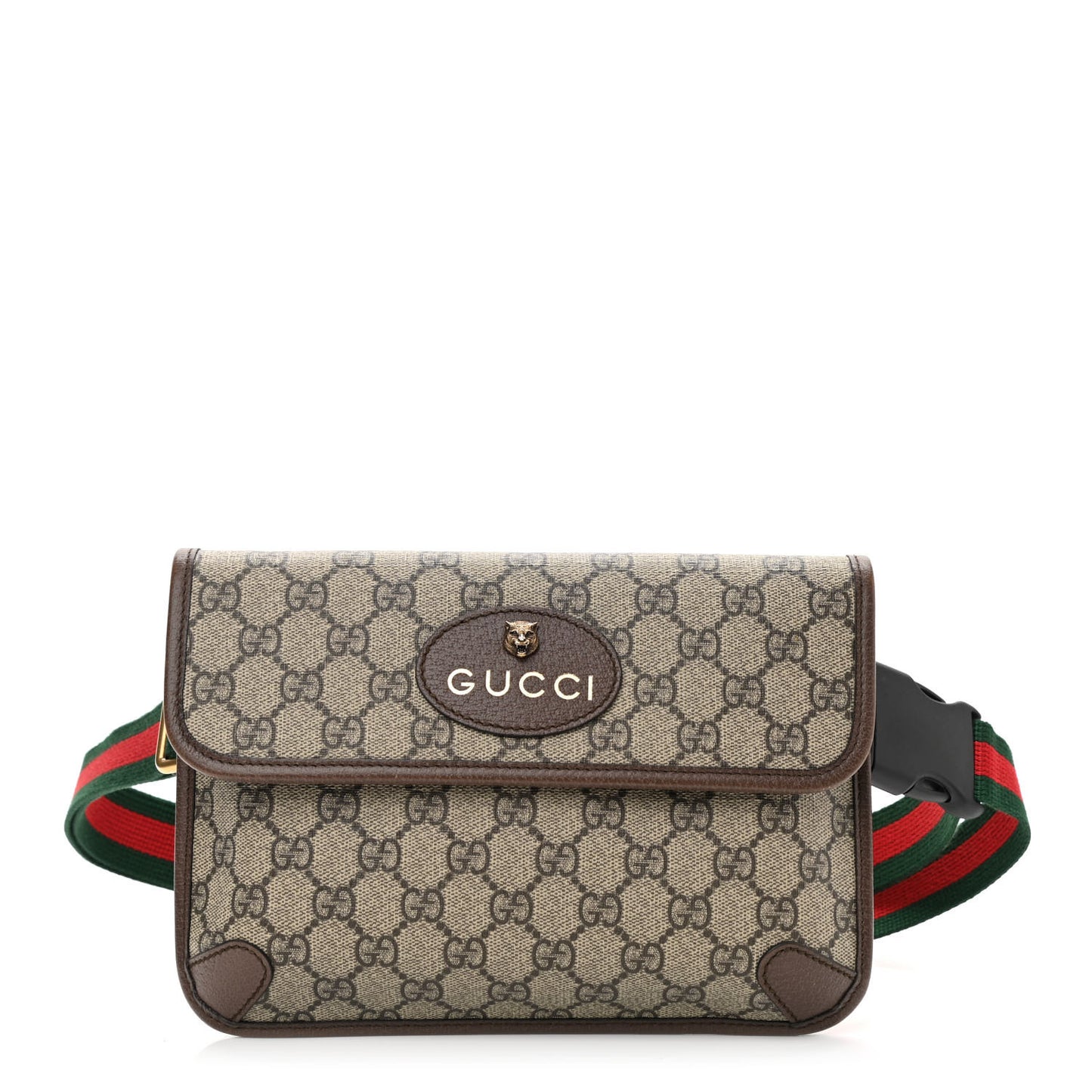 GG Supreme Monogram Neo Vintage Web Belt Bag Brown