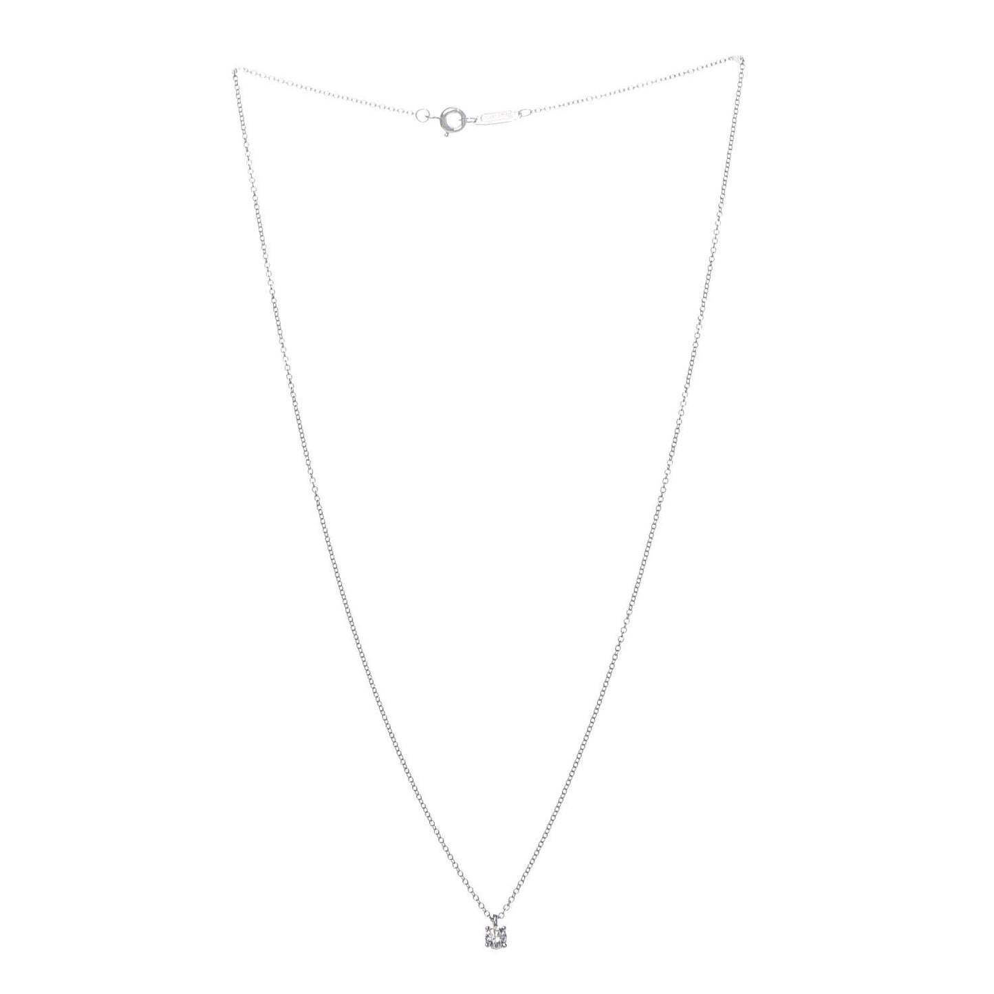 Platinum Diamond .18ct Solitaire Pendant Necklace