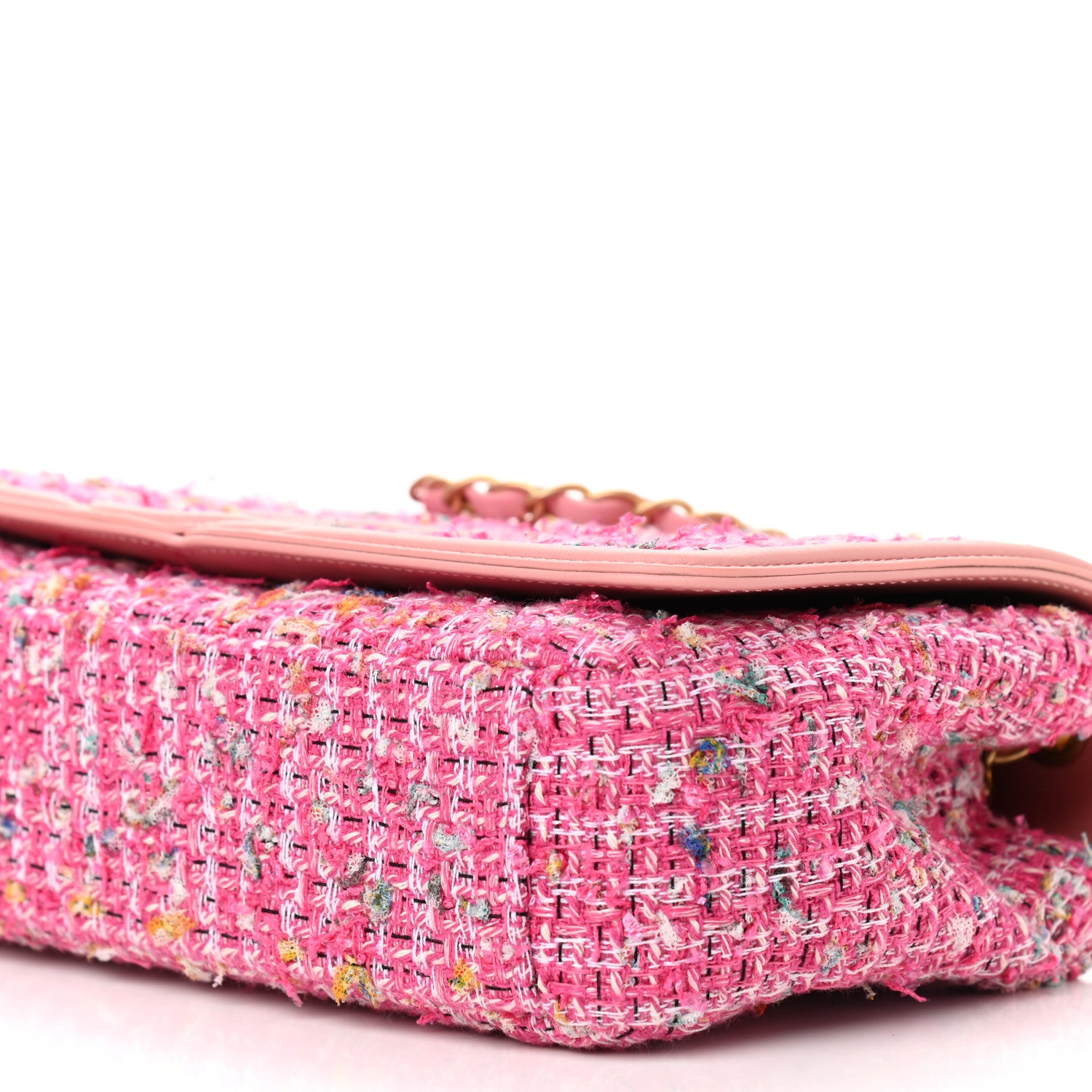 Chanel Tweed Lambskin Quilted Medium CC Filigree Flap Pink 9 of 9