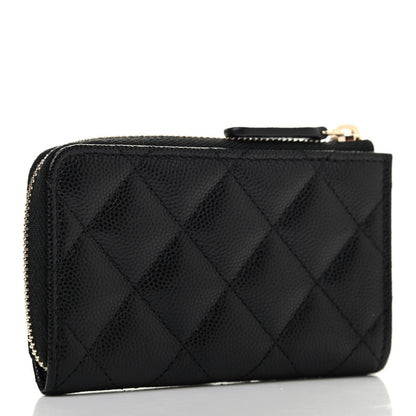 Chanel Caviar Quilted Zipped Key Holder Case Black 3 of 7