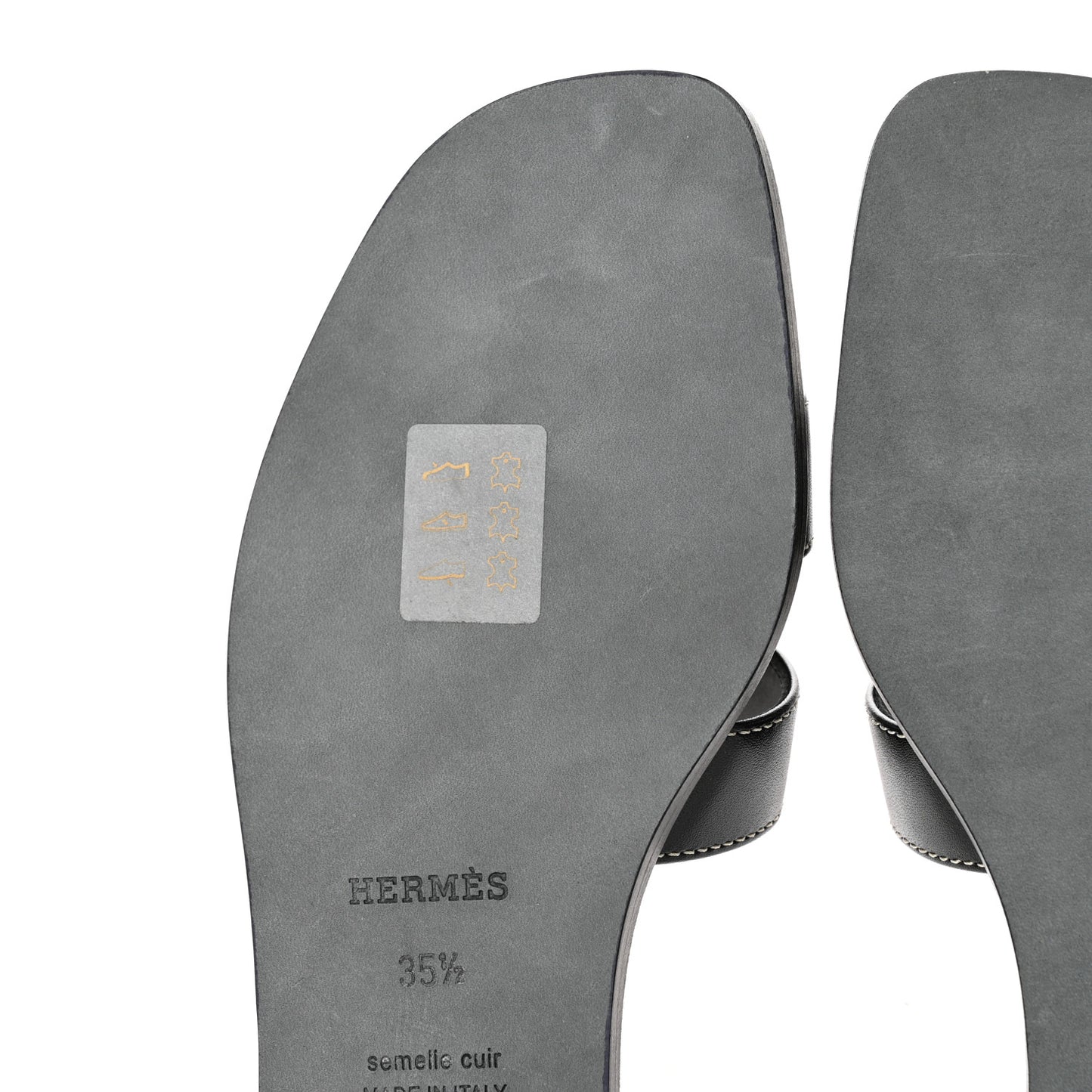 Box Calfskin Oran Sandals 35.5 Black