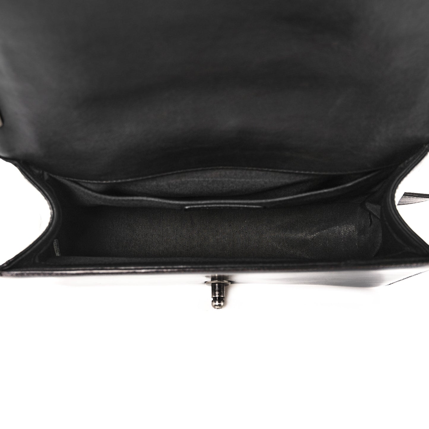 Patent Calfskin Quilted Medium Boy Flap Black