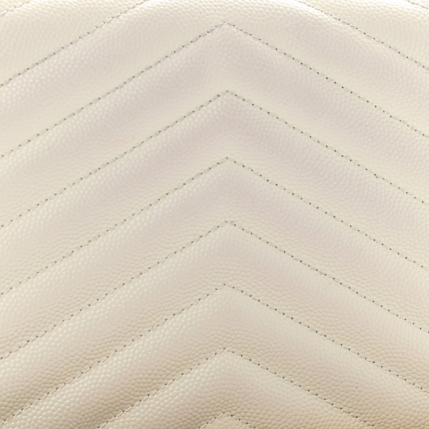 Saint Laurent Grain De Poudre Matelasse Chevron Monogram Envelope Chain Wallet Crema Soft 11 of 11