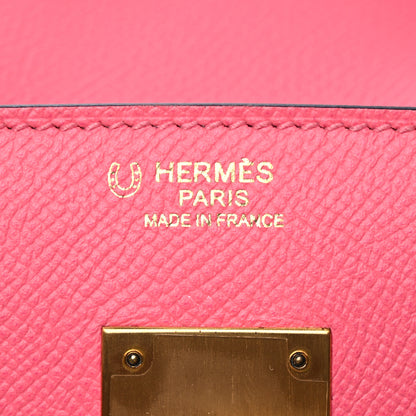 Hermes Epsom Horseshoe Birkin 30 Rose Azalee Gris Mouette 6 of 12