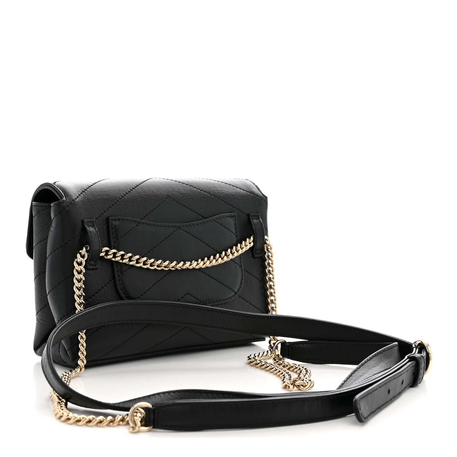 Chanel Calfskin Chevron Stitched Coco Waist Bag Black 3 of 10