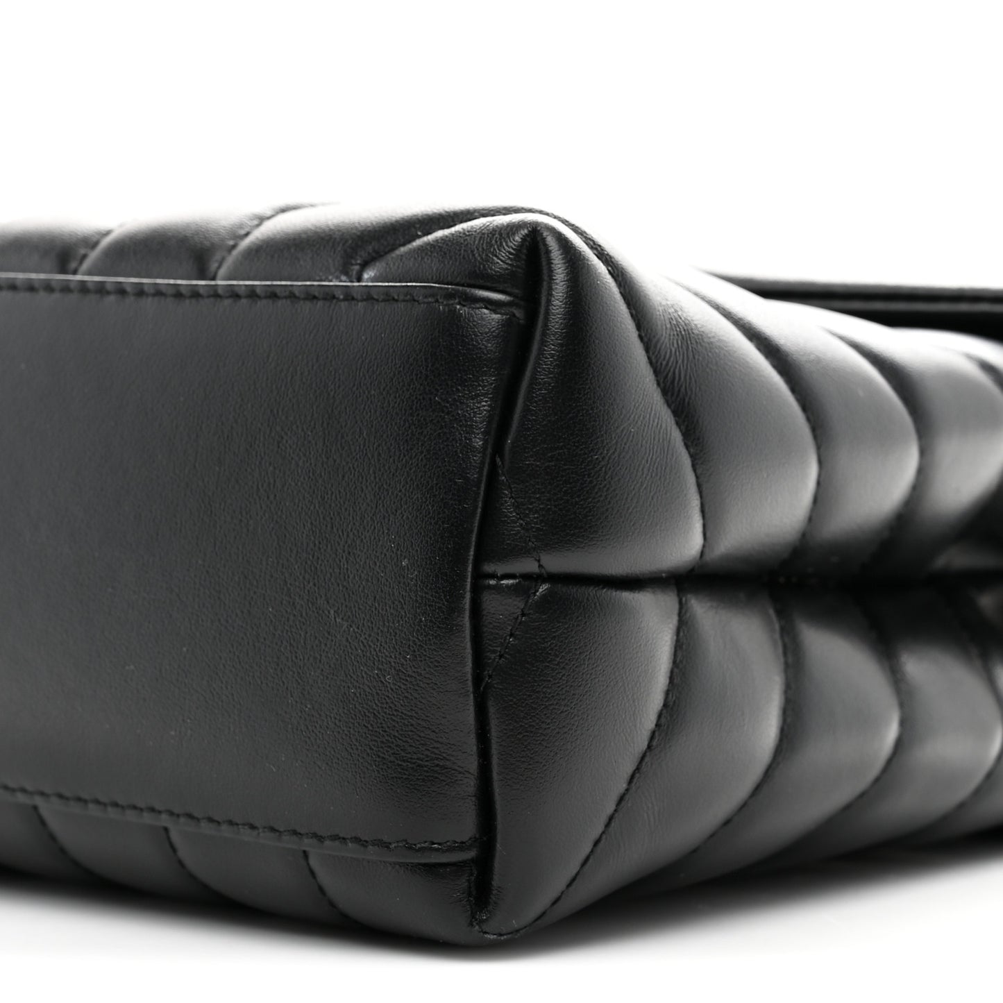 Calfskin Y Quilted Monogram Small Loulou Chain Satchel Black