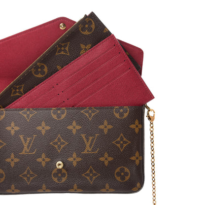 Louis Vuitton Monogram Pochette Felicie Chain Wallet Fuchsia 6 of 13