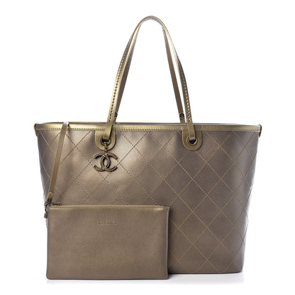 Chanel Grained Calfskin Large Shopping Fever Tote Gold 1 of 10